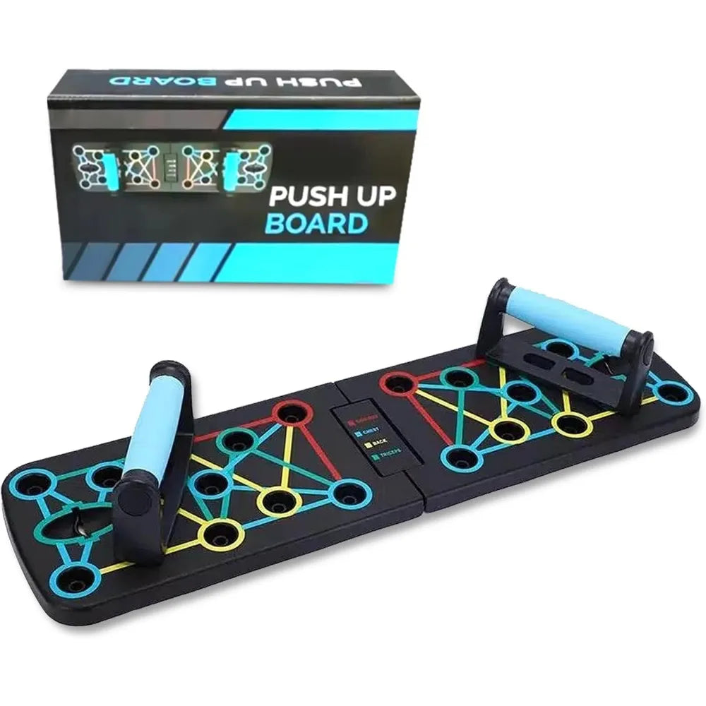 Push-Up Training Board, Curved Stand with Non-Slip Handle and 2 Pull Ropes, Fitness Training Equipment